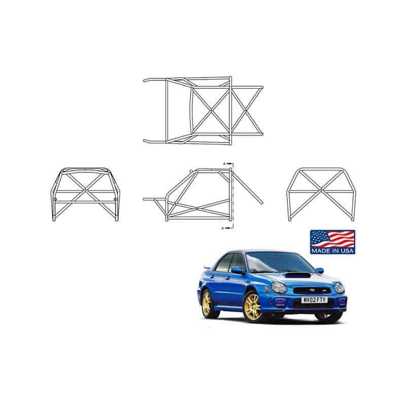 Broken Motorsports - Subaru GD Sedan & Wagon Roll Cage Kit BM-GD-WRX-HALF-PLATES Half Cage Kit / Yes (+$125.00) on Bleeding Tarmac