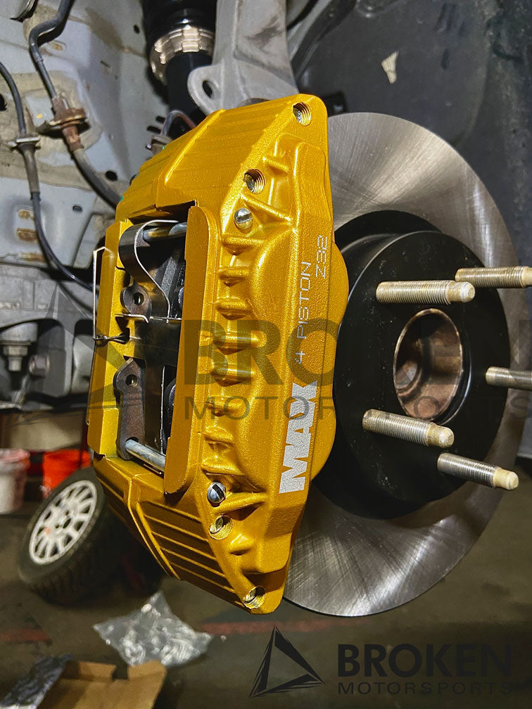 Broken Motorsports - Nissan 370Z/Z34 Front Gravel Brake Bracket kit on Bleeding Tarmac