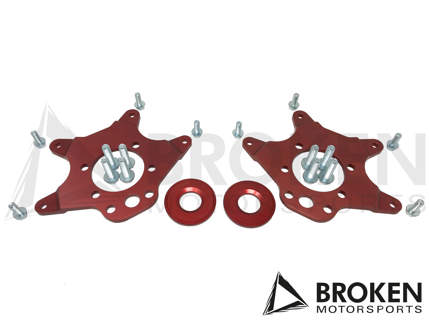 Broken Motorsports - Nissan 370Z Z34/Z33/G35/G37 - Rear Gravel Dual Brake Bracket kit on Bleeding Tarmac