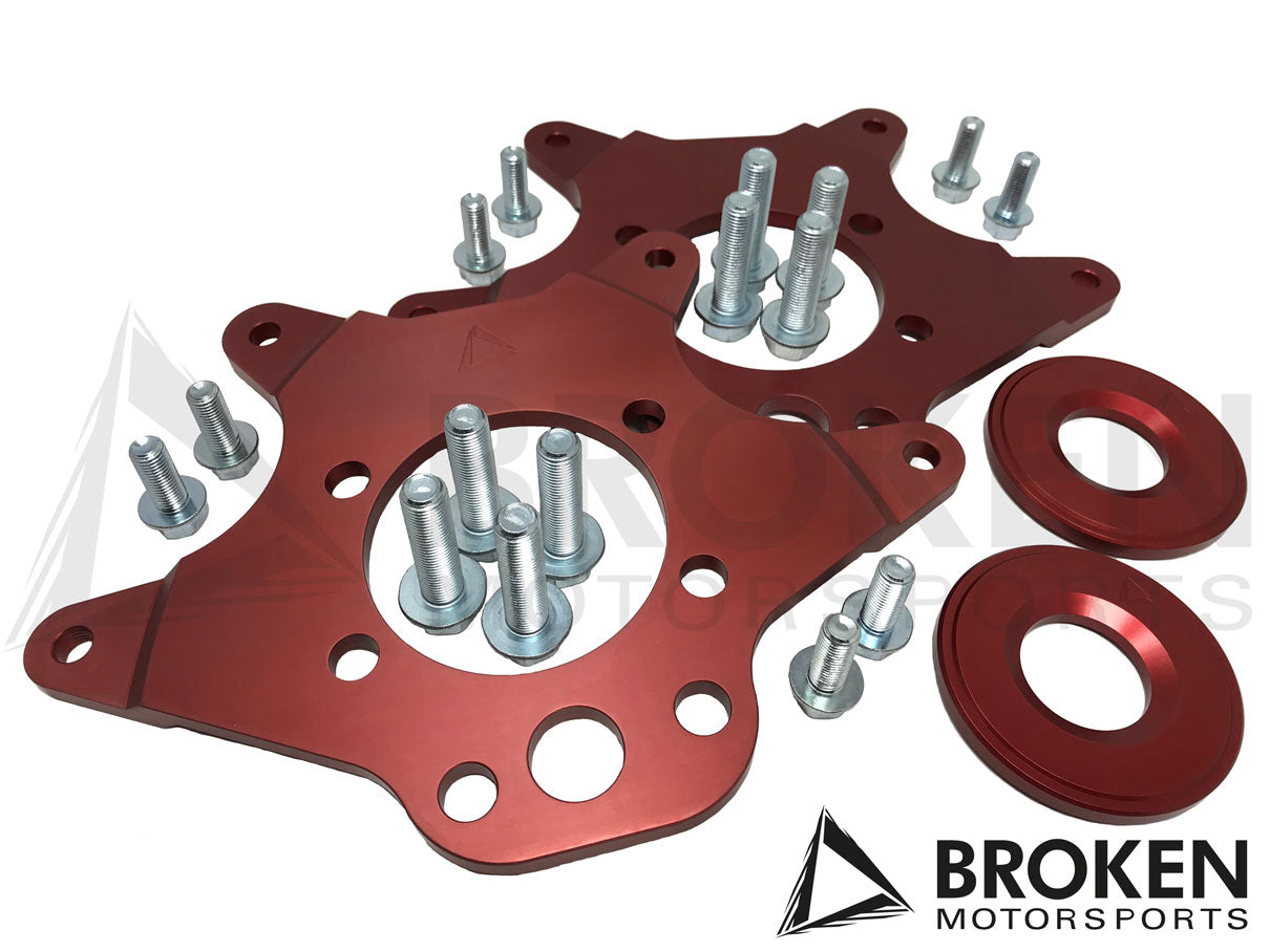 Broken Motorsports - Nissan 370Z Z34/Z33/G35/G37 - Rear Gravel Dual Brake Bracket kit on Bleeding Tarmac
