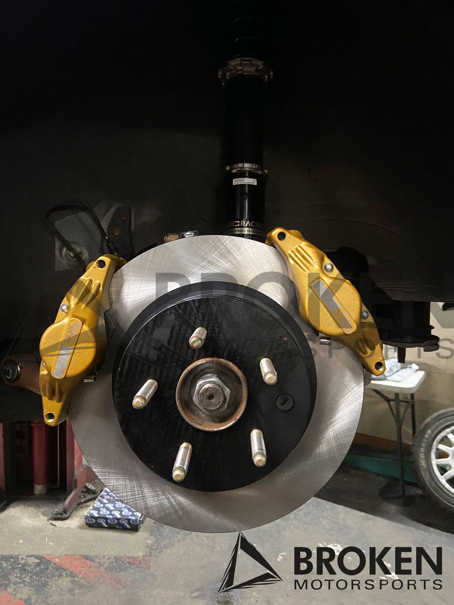 Broken Motorsports - Nissan 370Z Z34/Z33/G35/G37 - Rear Gravel Dual Brake Bracket kit on Bleeding Tarmac