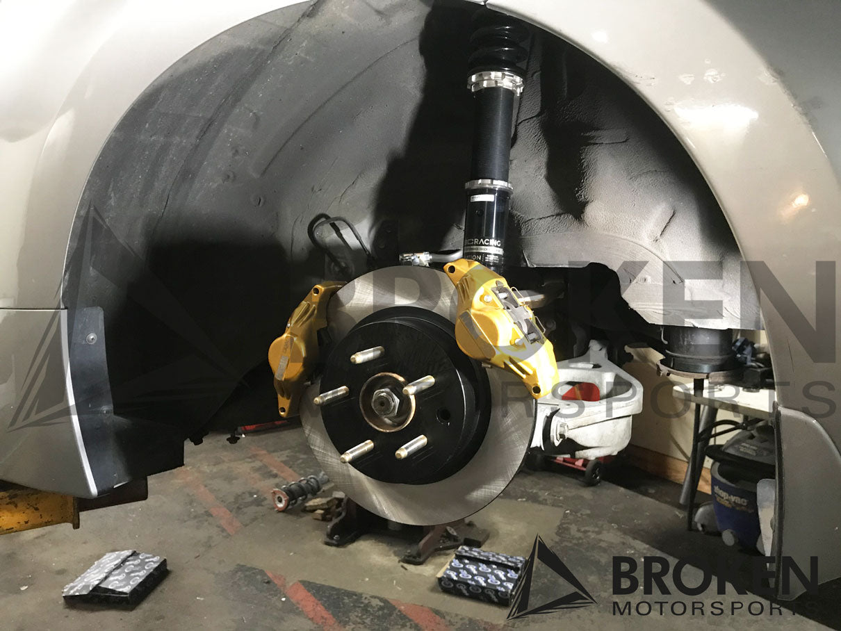 Broken Motorsports - Nissan 370Z Z34/Z33/G35/G37 - Rear Gravel Dual Brake Bracket kit on Bleeding Tarmac