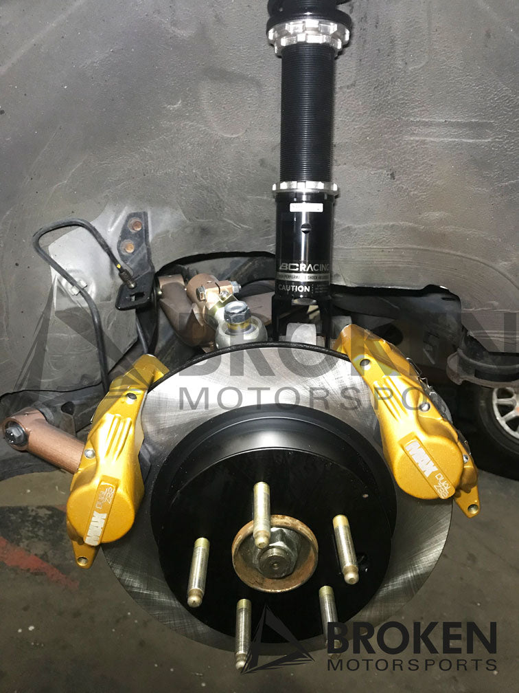 Broken Motorsports - Nissan 370Z Z34/Z33/G35/G37 - Rear Gravel Dual Brake Bracket kit on Bleeding Tarmac