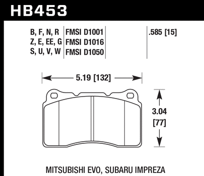 Hawk Performance HB453F.585 HPS Front Brake Pads - 2004-2015 Subaru Impreza WRX STi, & 03-14 Mitsubishi Lancer Evo on Bleeding Tarmac