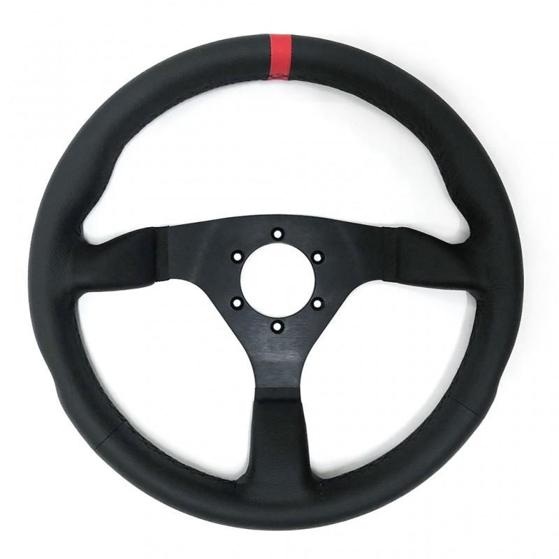 Racetech - Flat Leather Wheel - 350mm RTSW350FL3-LR Default Title on Bleeding Tarmac