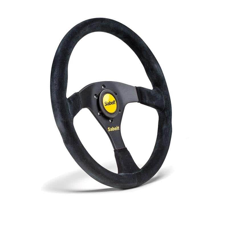 OMP CORSICA 330 BLACK SUEDE LEATHER STEERING WHEEL WITH ANODIZED