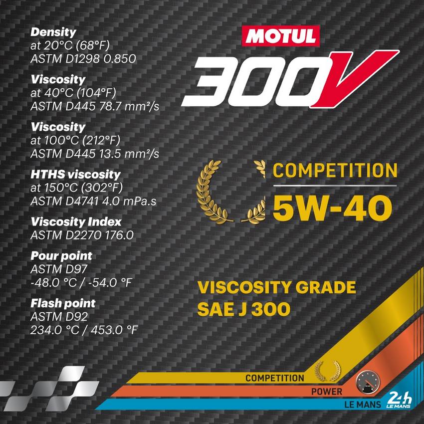 Motul 300V COMPETITION 5W-40  Racing Engine Oil - 2L