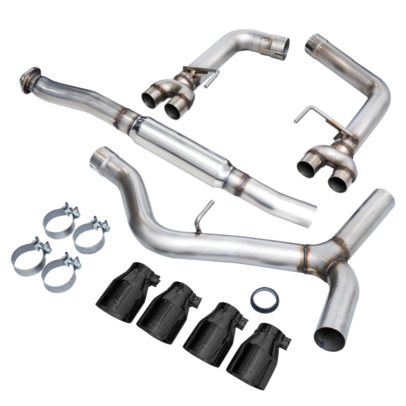 AWE Tuning - AWE Track Edition Exhaust for VA / GV WRX / STI Sedan - Diamond Black Quad Tips (102mm)