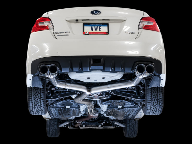 AWE Tuning - AWE Track Edition Exhaust for VA / GV WRX / STI Sedan - Diamond Black Quad Tips (102mm)