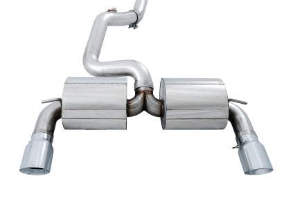 AWE Tuning - Touring Edition Cat-back Exhaust for Ford Focus RS- Non-Resonated - Chrome Silver Tips