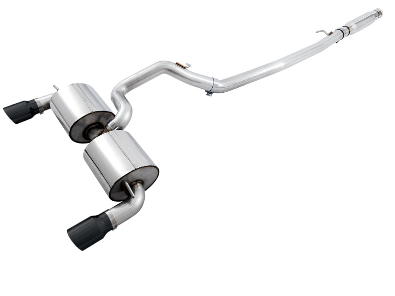 AWE Tuning - Touring Edition Cat-back Exhaust for Ford Focus RS - Resonated - Diamond Black Tips