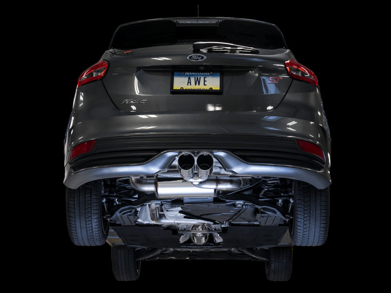 AWE Tuning - Touring Edition Cat-back Exhaust for Ford Focus ST - Resonated - Chrome Silver Tips