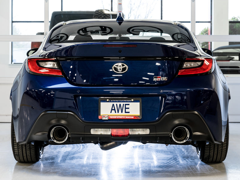 AWE Tuning -  Touring Edition Exhaust for Subaru BRZ / Toyota GR86 / Toyota 86 / Scion FR-S - Chrome Silver Tips