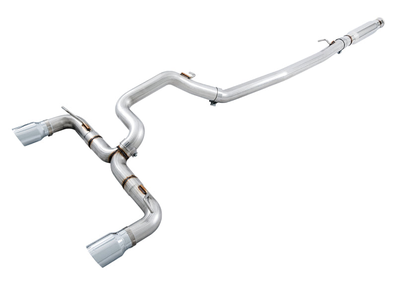 AWE Tuning - Track Edition Cat-back Exhaust for Ford Focus RS - Chrome Silver Tips