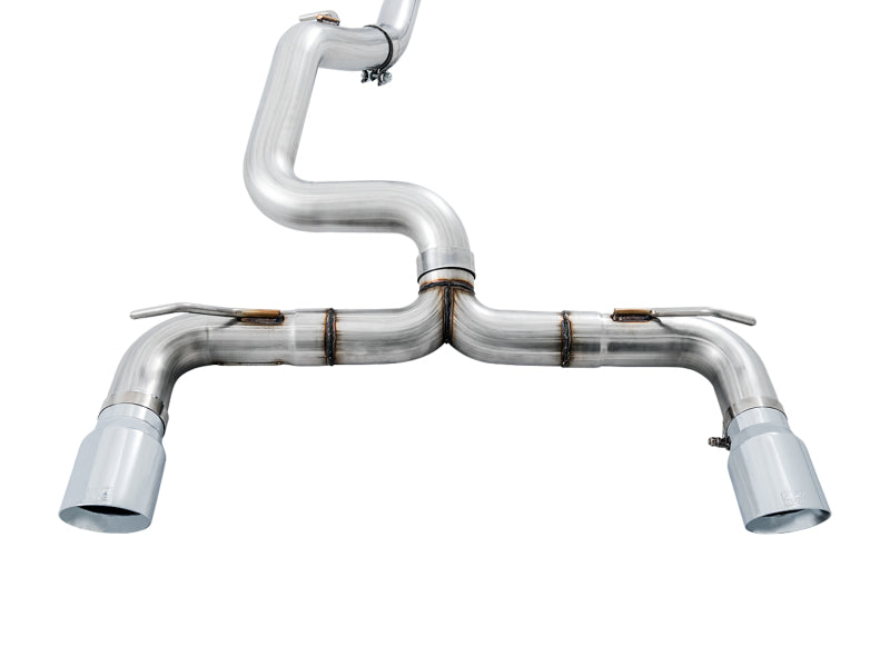 AWE Tuning - Track Edition Cat-back Exhaust for Ford Focus RS - Chrome Silver Tips