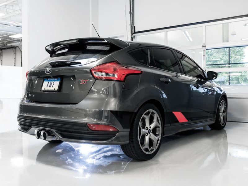 AWE Tuning - Track Edition Cat-back Exhaust for Ford Focus ST - Chrome Silver Tips