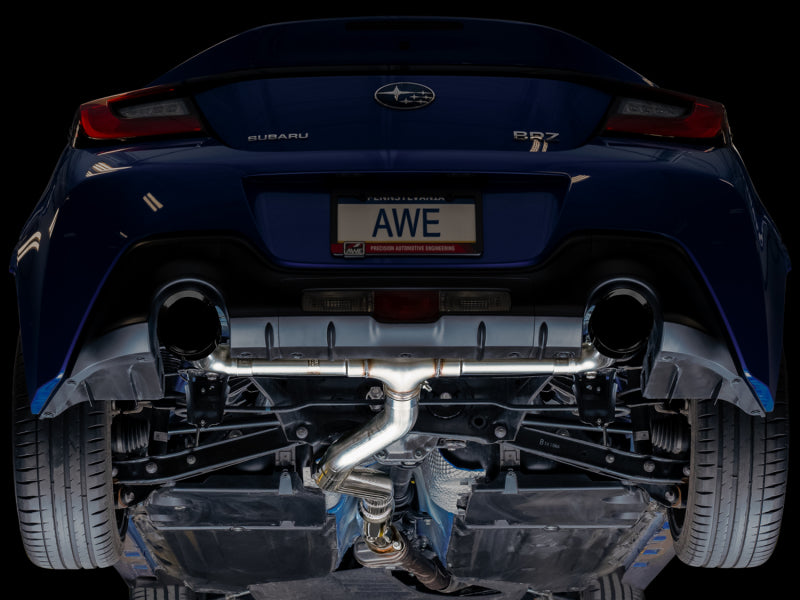 AWE Tuning -  Track Edition Exhaust for Subaru BRZ / Toyota GR86 / Toyota 86 / Scion FR-S - Diamond Black Tips