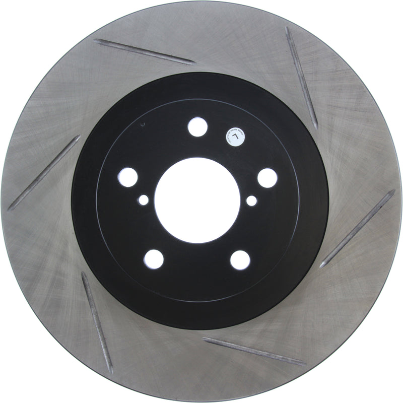 Stoptech 126.47018SL Premium Sport Slotted Brake Disc - Front - 2002-2008 Subaru Impreza WRX on Bleeding Tarmac