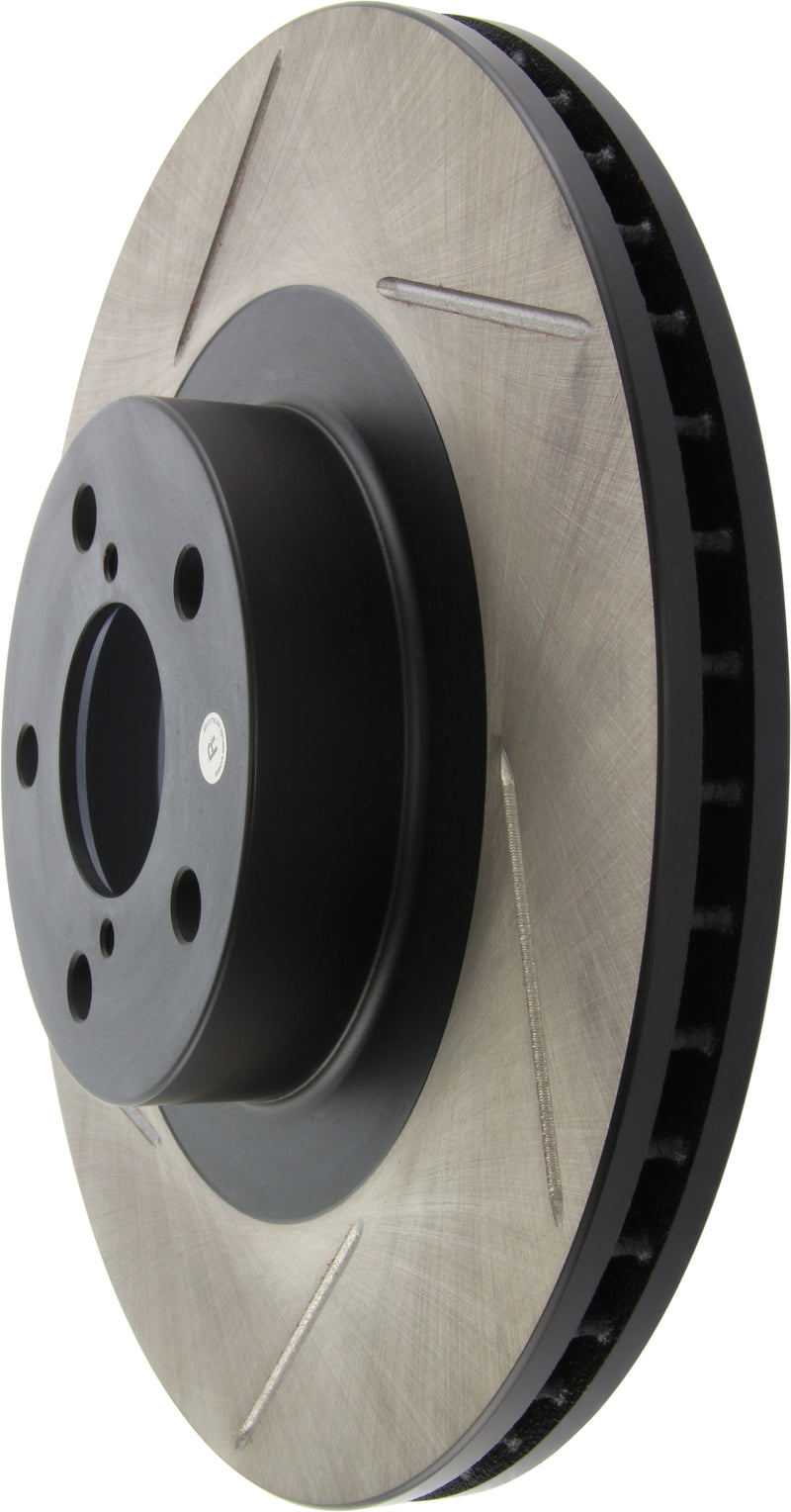 Stoptech 126.47018SR Premium Sport Slotted Brake Disc - Front - 2002-2008 Subaru Impreza WRX on Bleeding Tarmac