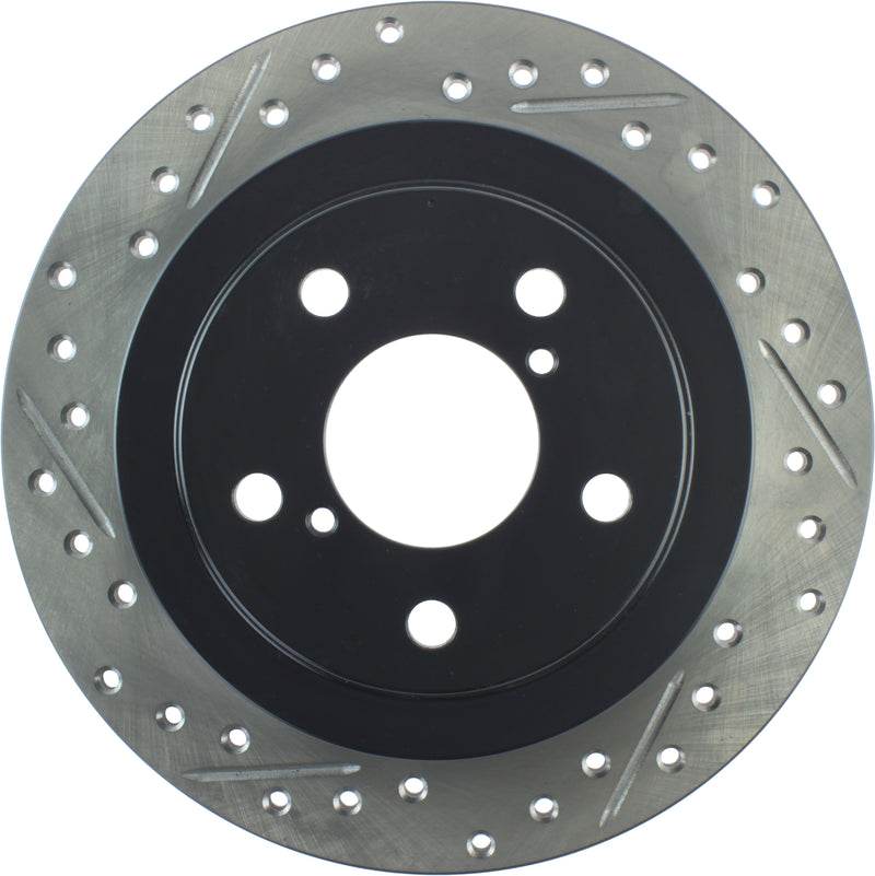 Stoptech 127.47011R Sport Drilled/Slotted Disc - Rear - 1998-2005 Subaru Impreza RS & WRX / 2004-2008 Forester XT on Bleeding Tarmac