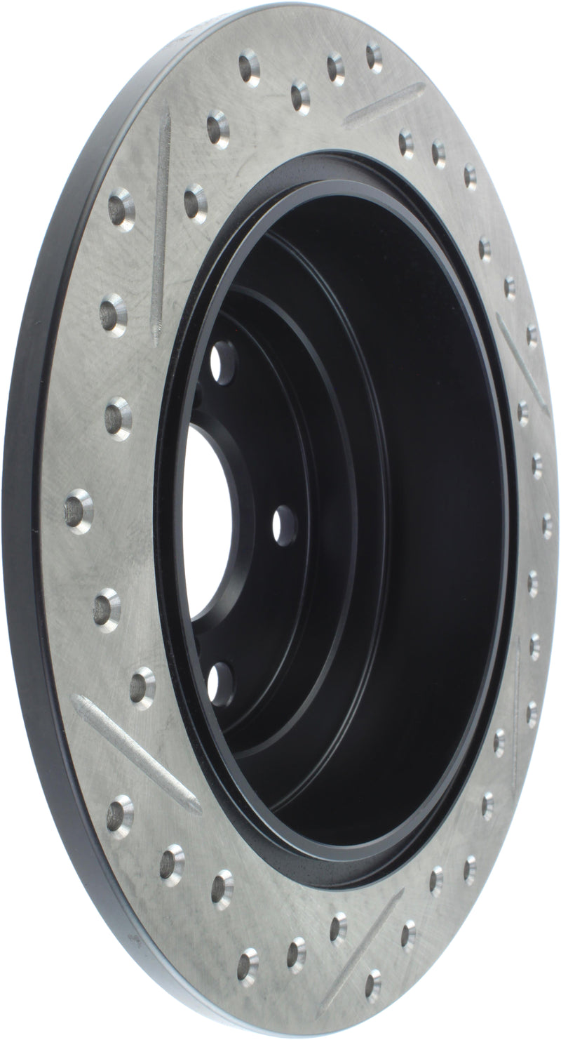 Stoptech 127.47011L Sport Drilled/Slotted Disc - Rear - 1998-2005 Subaru Impreza RS & WRX / 2004-2008 Forester XT on Bleeding Tarmac