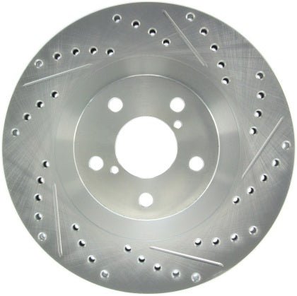 Stoptech 227.47018L Sport Drilled/Slotted Rotor - Front - 2002-2008 Subaru Impreza WRX on Bleeding Tarmac