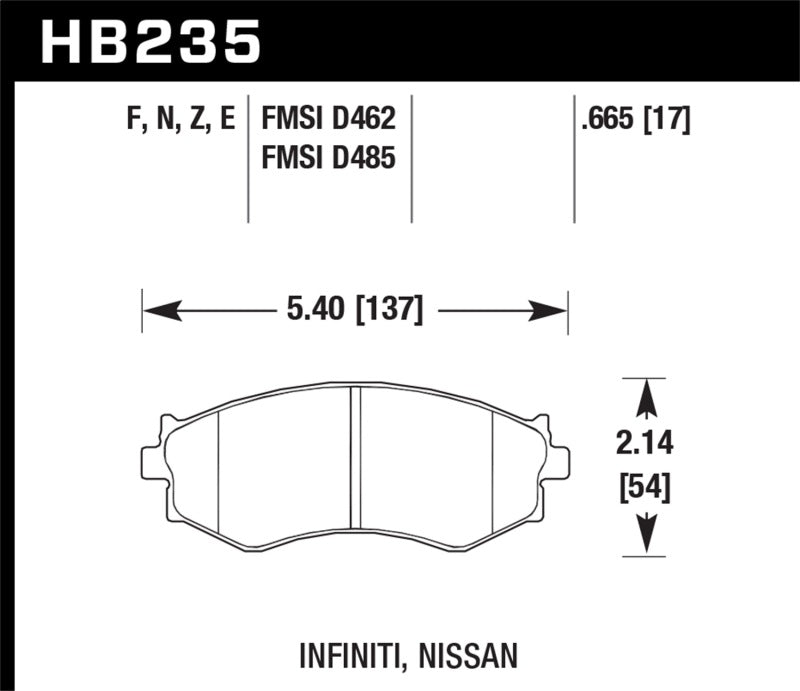 Hawk HB235F.665 - HPS Street Front Brake Pads - 91-98 Nissan 240SX S13 / S14 on Bleeding Tarmac