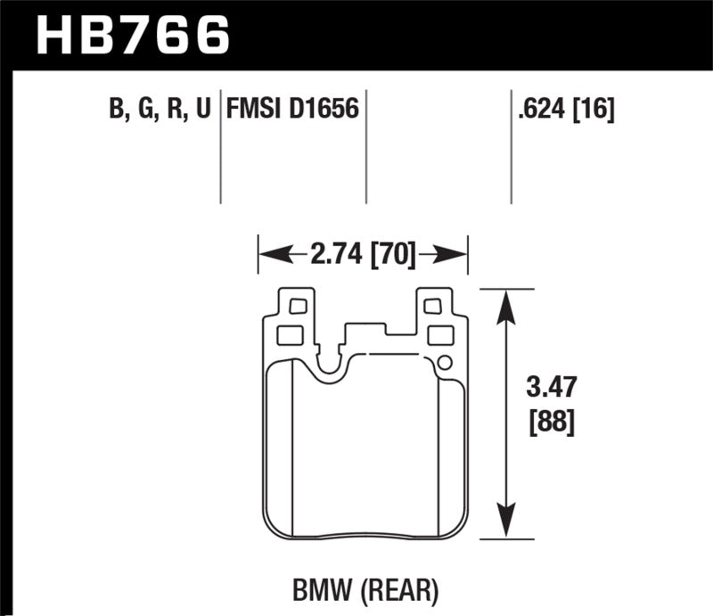 Hawk HB766B.624 - HPS 5.0 Rear Brake Pads - 15-18 M3 / M4 on Bleeding Tarmac