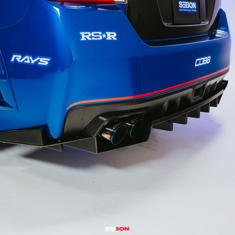 SEIBON RD18SBIMP Carbon Fiber Rear Diffuser - 2018-2021 Subaru WRX / STi on Bleeding Tarmac