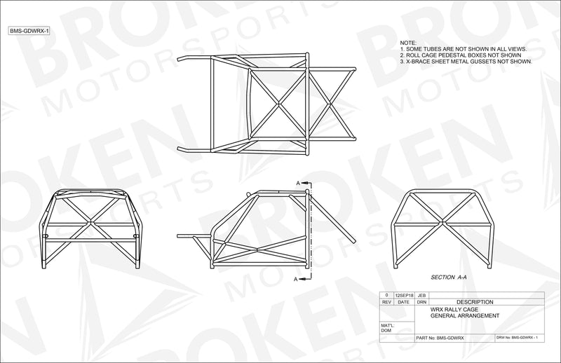Broken Motorsports - Subaru GC Coupe, Sedan & Wagon Roll Cage Kit BM-GC-WRX-HALF-Plates Half Cage Kit / Yes (+$125.00) on Bleeding Tarmac 
