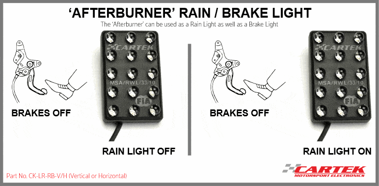 Cartek Motorsport Electronics - FIA "Afterburner" Rain Light 2-Mode CK-LR-RB Default Title on Bleeding Tarmac 