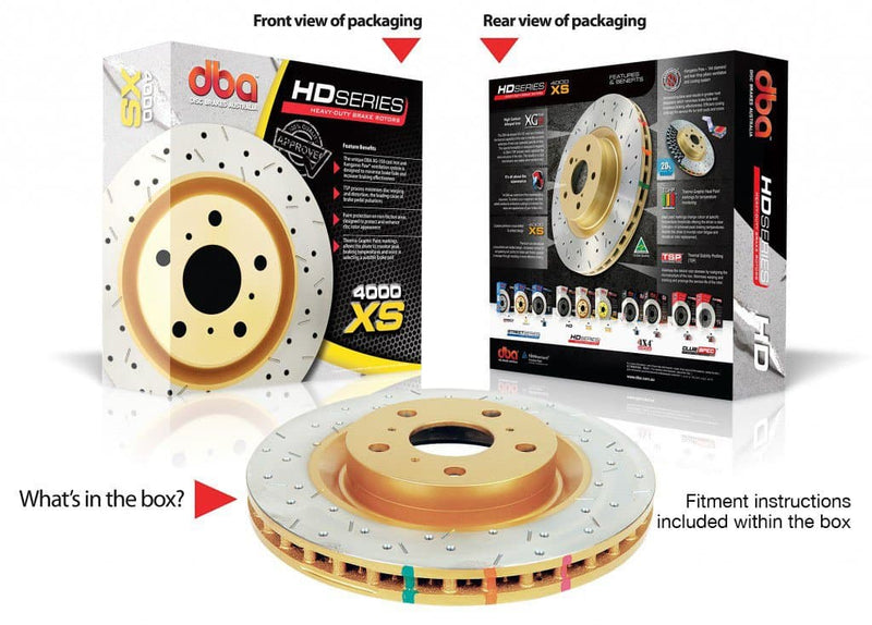 DBA USA - MITSUBISHI EVO - 4000 XS Series FRONT Drilled & Slotted Rotor dba42224XS 2010-2015 Mitsubishi Lancer EVO on Bleeding Tarmac 