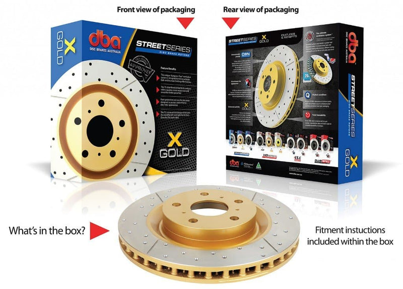 DBA USA - SUBARU BRZ, Impreza, WRX, & STi - Street X-Gold Series REAR Slotted & Drilled Rotor dba2663X-10 2013-2017 Subaru BRZ on Bleeding Tarmac 