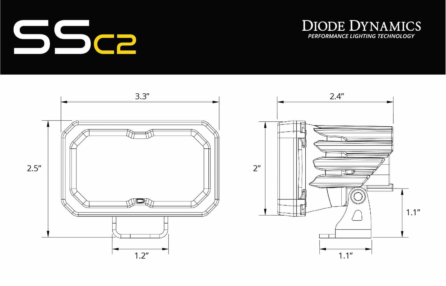Diode Dynamics - 2015-2020 Subaru WRX/STi Stage Series LED Ditch Light Kit DD6615 Yellow Driving / SS3 Pro on Bleeding Tarmac 