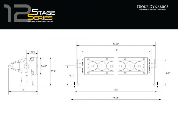 Diode Dynamics - Stage Series 12" SAE/DOT White Light Bar DD6033S Flood / Yes (+$20.00) on Bleeding Tarmac 