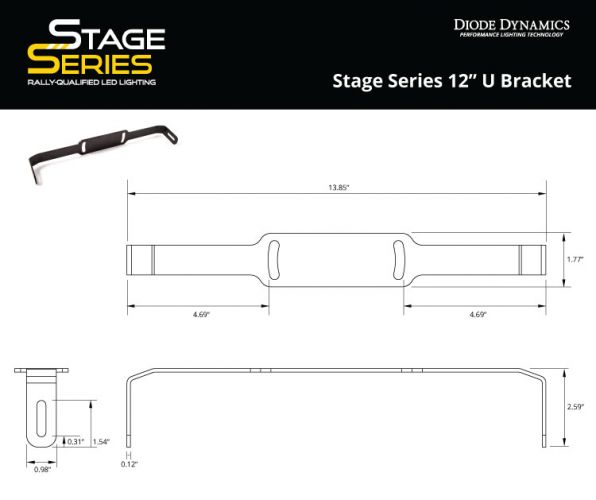 Diode Dynamics - Stage Series 12" U Bracket DD6002S Default Title on Bleeding Tarmac 