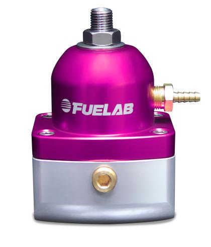 FUELAB - 52501 - 525 Series Bypass Fuel Pressure Regulator - In-Line EFI 25-90PSID 52501-2 / SPECIAL ORDER Red on Bleeding Tarmac 