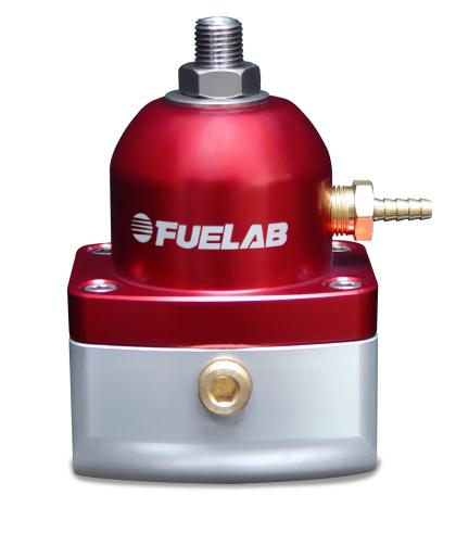 FUELAB - 54502 - 545 Series Bypass Fuel Pressure Regulator - In-Line Standard Seat, Custom Pressure 54502-2-T / SPECIAL ORDER Red / TBI 10-25 PSI on Bleeding Tarmac 