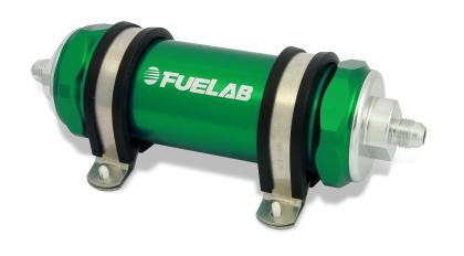FUELAB - 82832 - 828 Series In-Line Fuel Filter - -8AN 5in 6 Micron Micro-Fiberglass 82832-2 Red on Bleeding Tarmac 