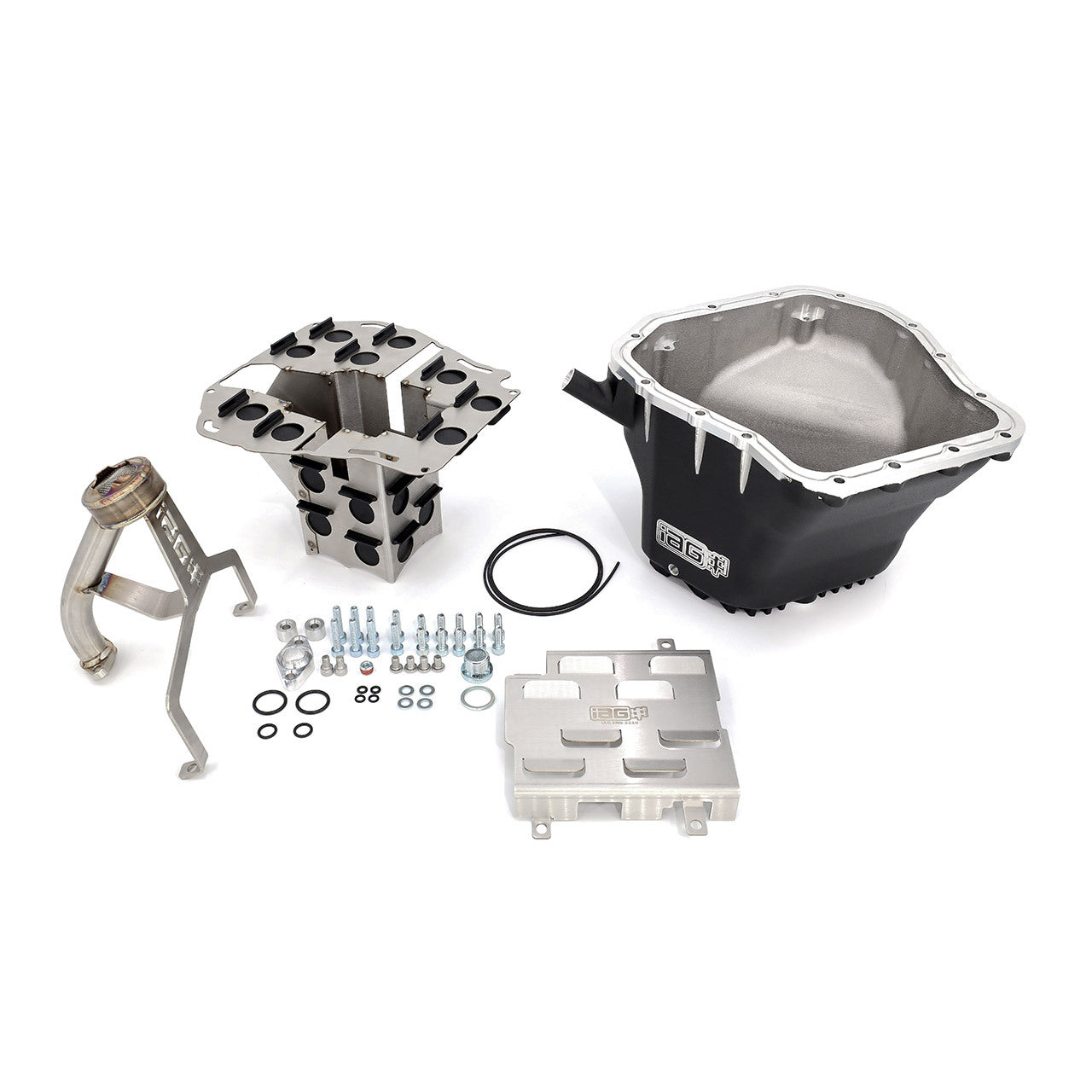 IAG EJ Competition Series Oil Pan Package (Silver Pan / Pickup / Comp Baffle / Windage Tray) For WRX, STI, LGT, FXT on Bleeding Tarmac