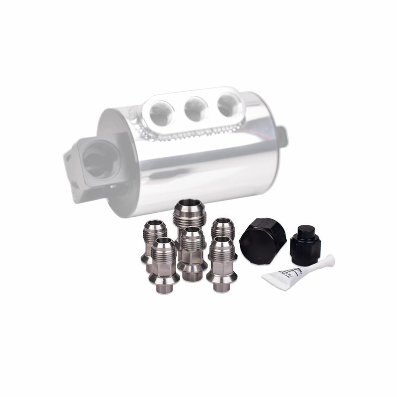 IAG Stainless Steel AN Breather Fitting Set for 2004-20 Subaru STI, 05-14 WRX, 04-13 FXT, 05-09 LGT on Bleeding Tarmac