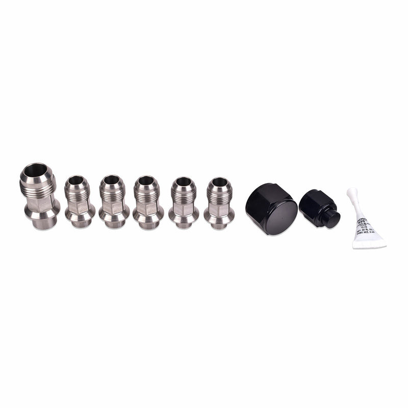 IAG Stainless Steel AN Breather Fitting Set for 2004-20 Subaru STI, 05-14 WRX, 04-13 FXT, 05-09 LGT on Bleeding Tarmac