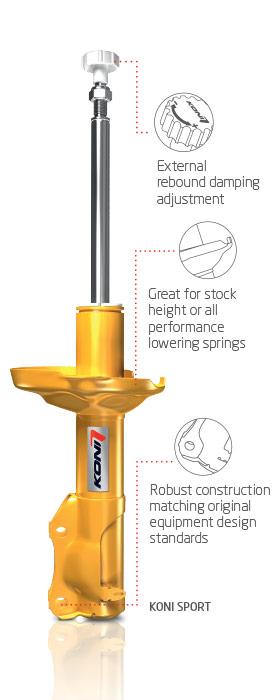 Koni - 8741 1557RSport (Yellow) Right Front Shock 12-13 Ford Focus ST ONLY KON8741 1557RSPOR Default Title on Bleeding Tarmac 