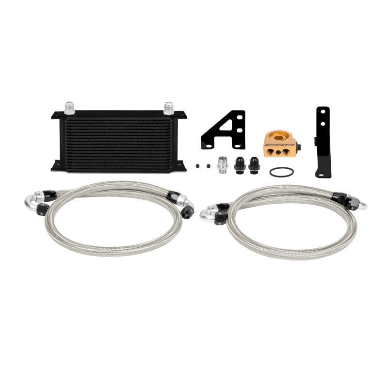 Mishimoto - Oil Cooler Kit - 15-19 Subaru STI misMMOC-STI-15TBK Black Cooler - Thermostatic on Bleeding Tarmac 