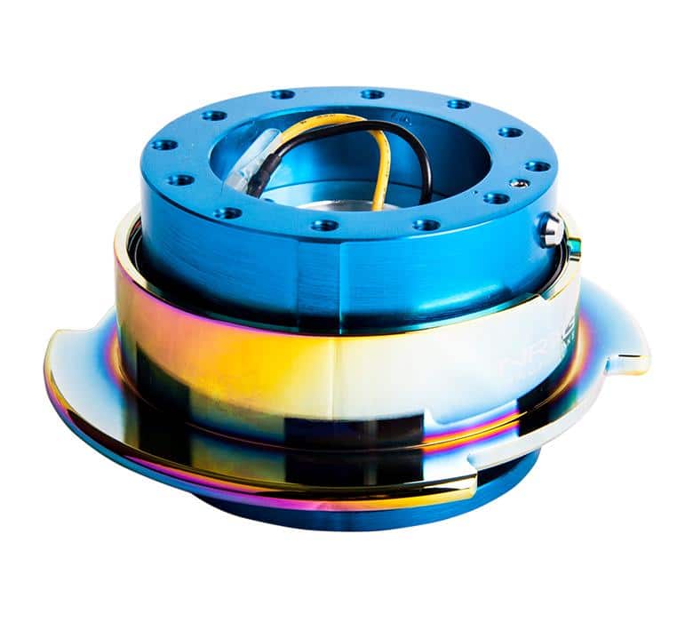 NRG Innovations - Quick Release Kit Gen 2.5 SRK-250SL-MC / SPECIAL ORDER Silver w/ Neochrome ring on Bleeding Tarmac 
