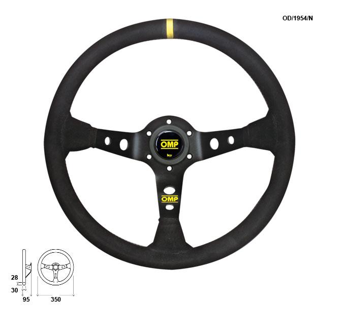 OMP - Corsica 330mm Suede Steering Wheel - Dished OD2012NN Default Title on Bleeding Tarmac 