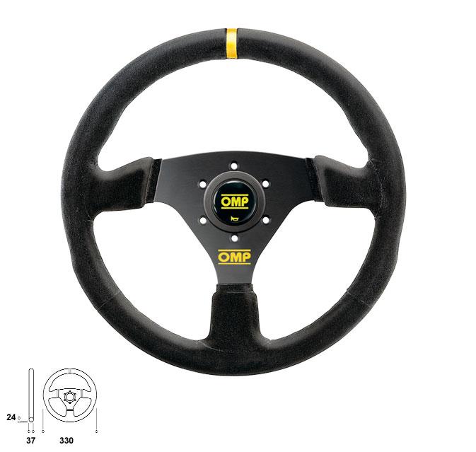 OMP - Flat Steering Wheel - Targa 330mm Suede OD2005NN Default Title on Bleeding Tarmac 