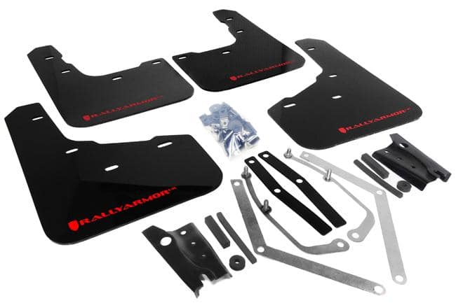 Rally Armor Mud Flaps - Ford USDM Fiesta ST ralMF29-UR-RD/WH Red / White on Bleeding Tarmac 
