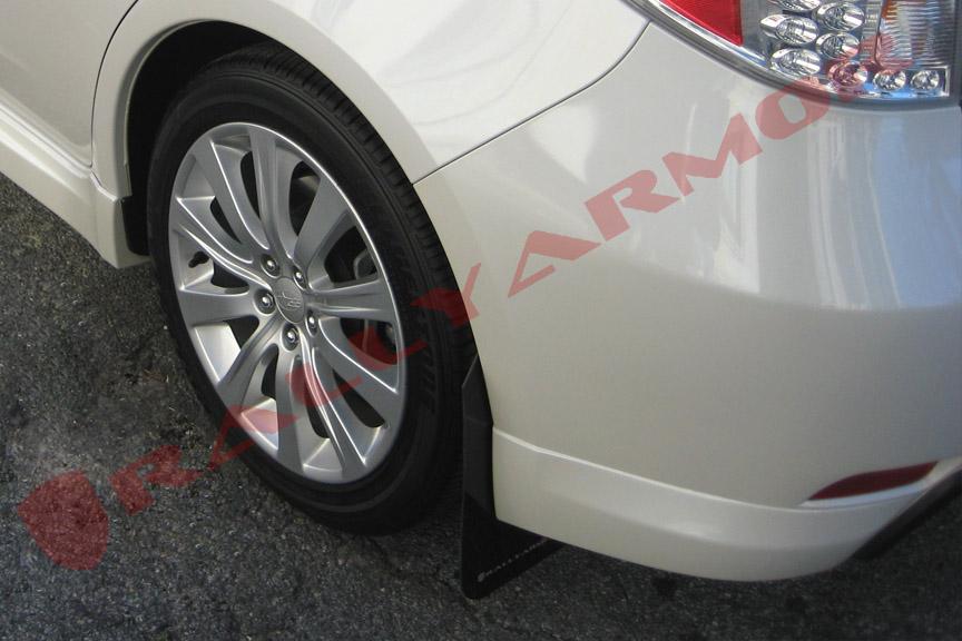 Rally Armor Mud Flaps - Subaru Impreza 08-11 & WRX 08-10 ralMF6-UR-RD/WH Red / White on Bleeding Tarmac 