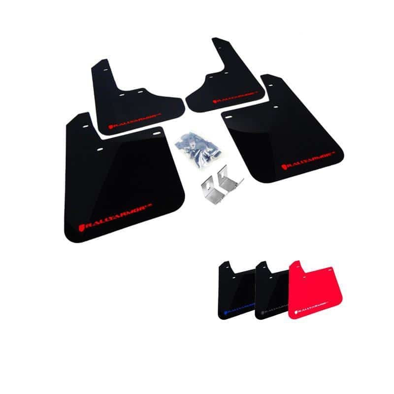 Rally Armor Mud Flaps - Subaru Impreza 93-01 ralMF2-UR-RD/WH Red / White on Bleeding Tarmac 
